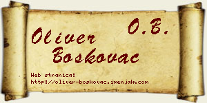Oliver Boškovac vizit kartica